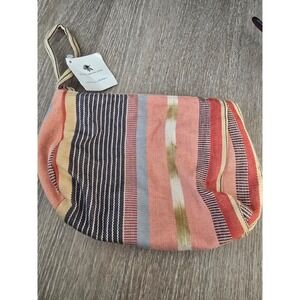 Noonday Collection Striped Clutch Wristlet Pouch Bag